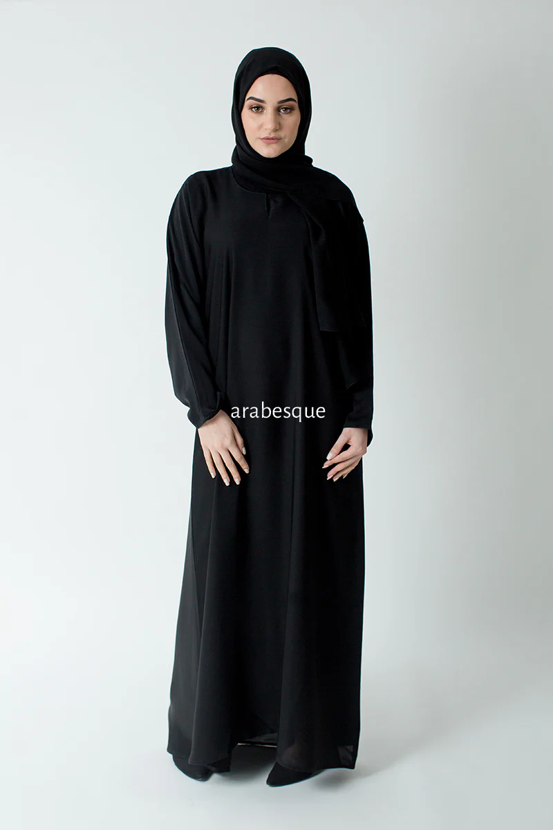 Black Closed Abaya – Premium Nidha with Pocket - Image 4