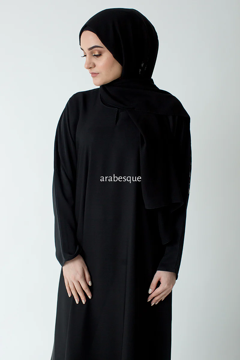 Black Closed Abaya – Premium Nidha with Pocket - Image 5