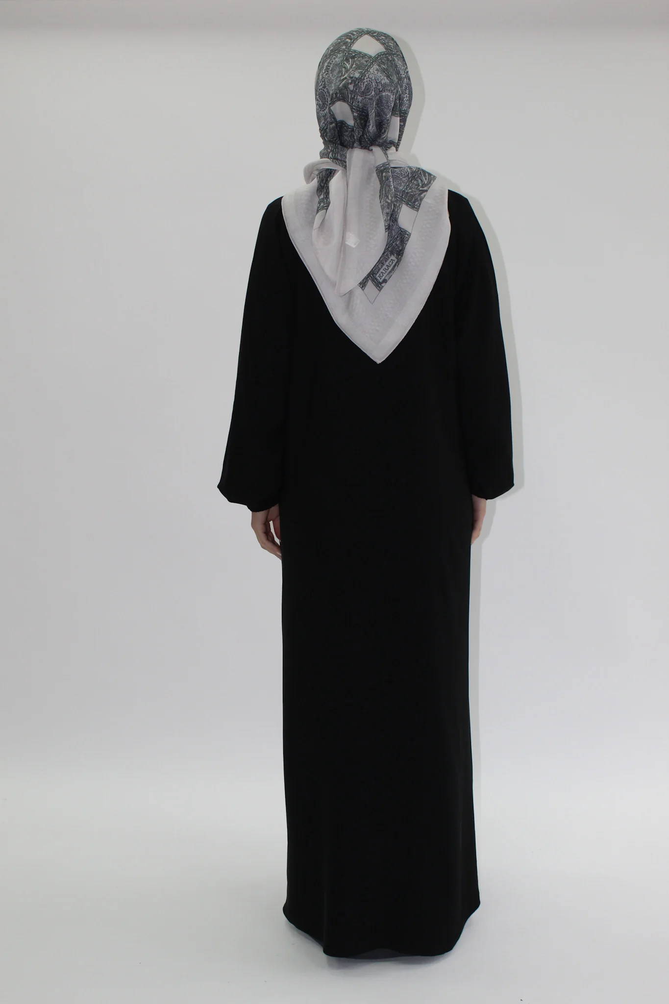 Black Open Abaya – Premium Plain Nidha with Pocket & Elastic Sleeves - Image 5