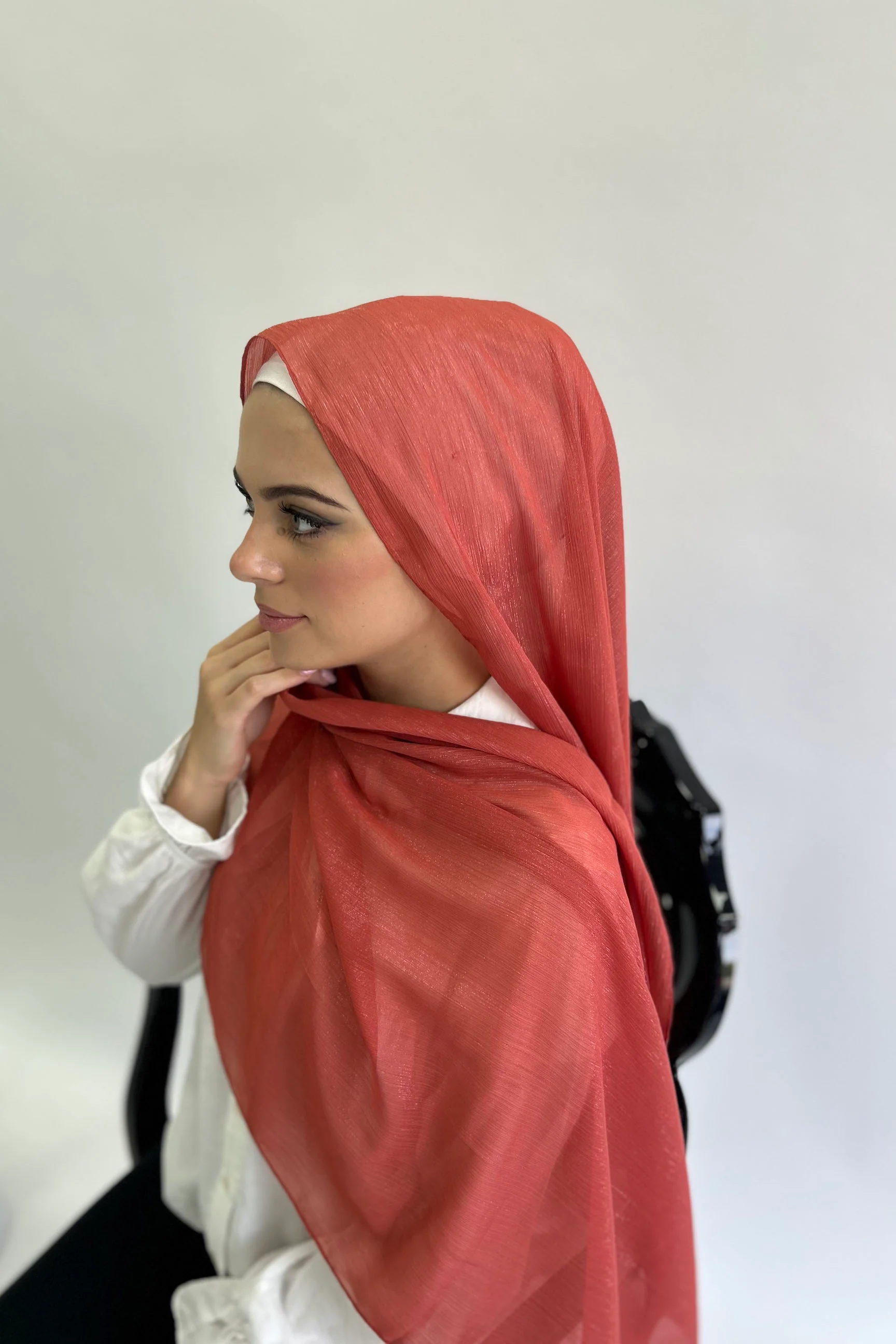 Fine Line Glitter Chiffon  Hijab - Image 2