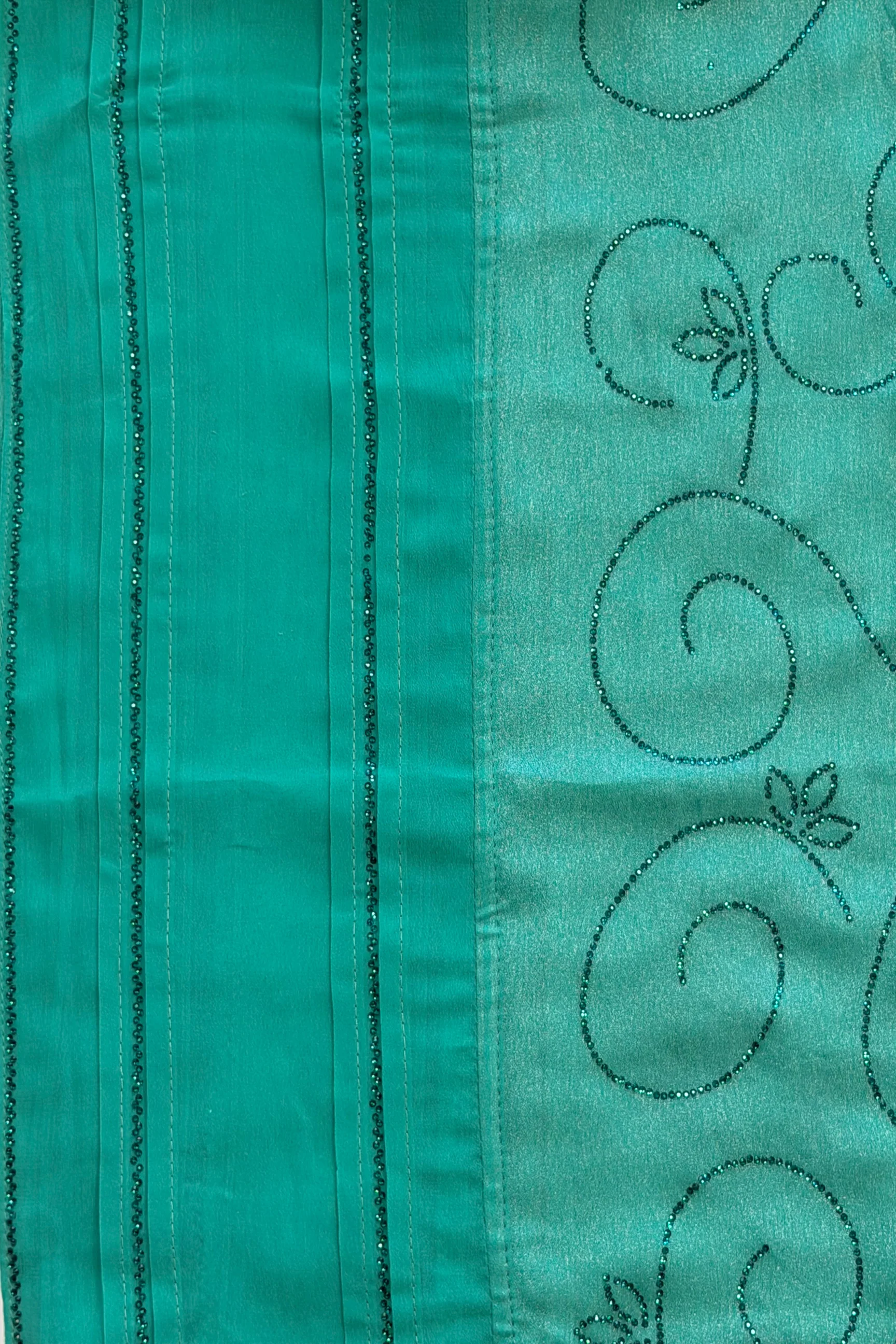 Kashkha Shimmering Swirls Diamante Long Chiffon Hijab - Image 3