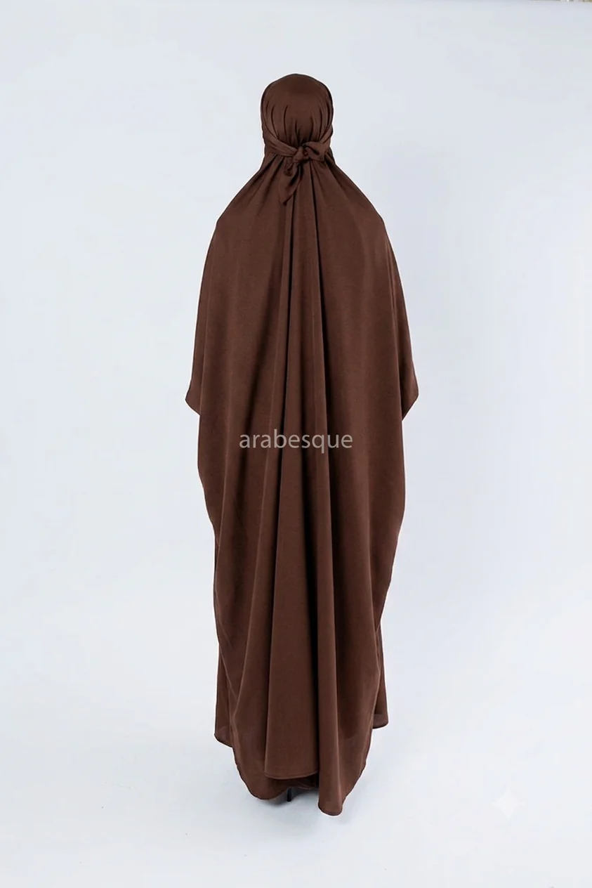 Mink Jilbab Abaya – One-Piece Design with Elastic Sleeves - Image 2