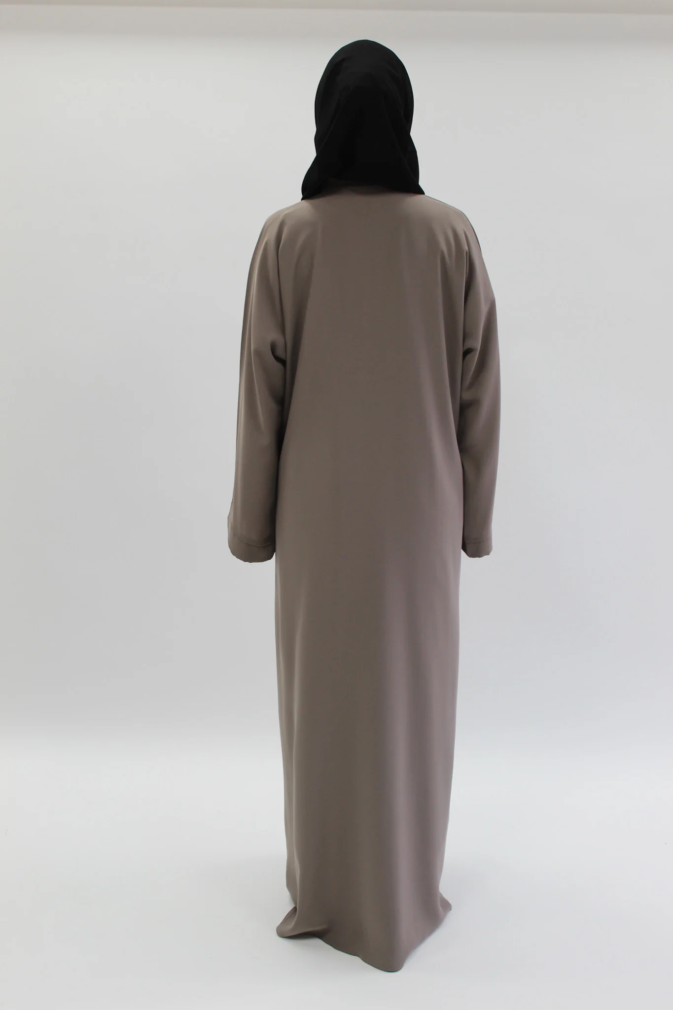 Mink Open Abaya – Premium Plain Nidha with Pocket & Wide Sleeves - Image 5