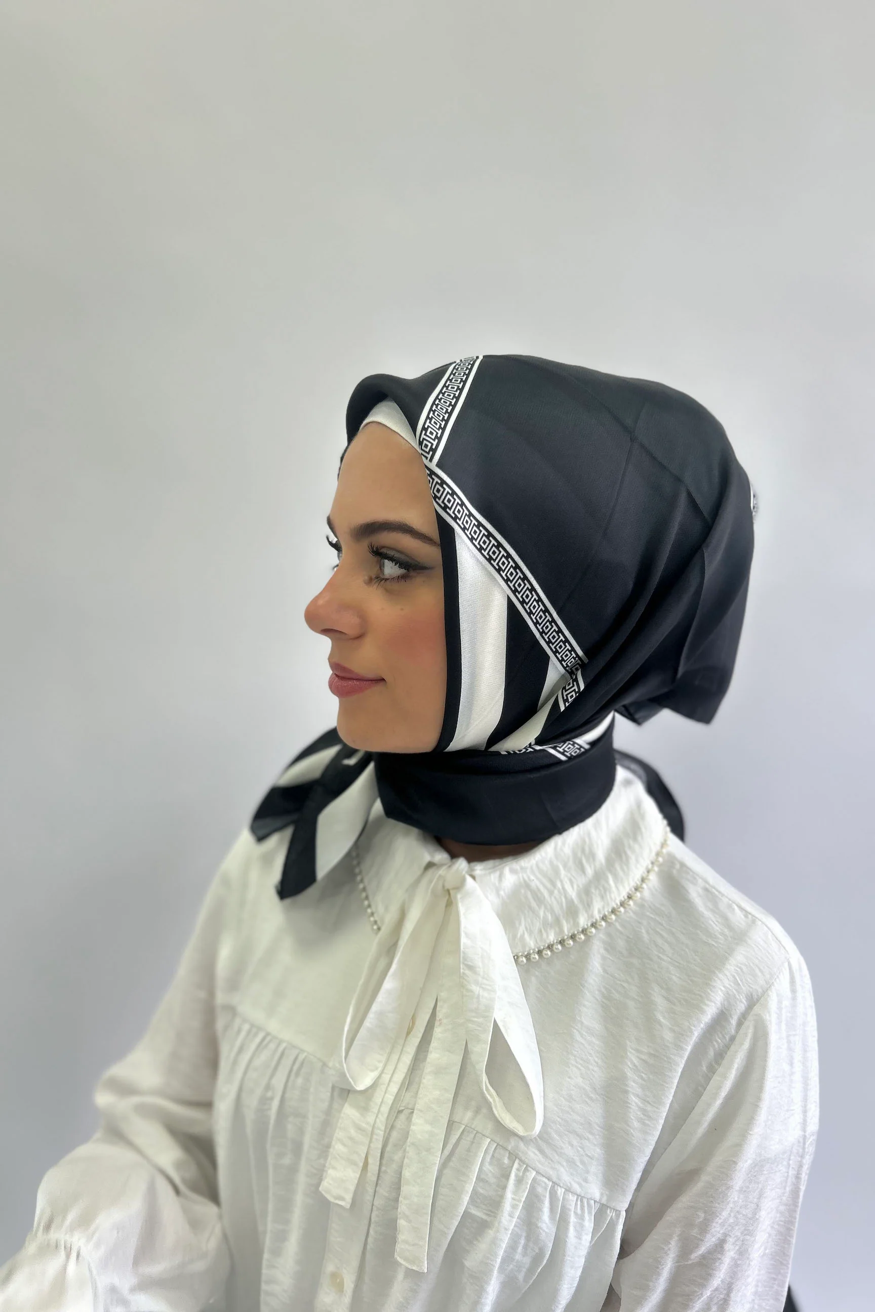Premium 100cm Square Burden Silky Pattern Hijab - Image 5
